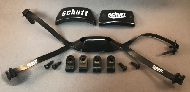 Schutt mini football helmet Deluxe Black out Kit upgrade*(Black, front & rear bumpers, chinstrap, ac